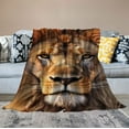 thumbnail image 2 of HENGT  Printed Lion Throw Blanket Super Soft and Cozy Feeling Blanket Perfect for Couch Sofa Bed Animal Blanket, 2 of 6