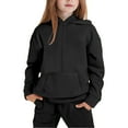 thumbnail image 3 of MEZZALL Girls Long Sleeve Hooded Pullover And Jogger Pants Outfit Sets Soft Casual Two Piece Comfy Tracksuit Big Kids Youth Toddler Playwear Leisure Versatile Clothes Sets, 3 of 9
