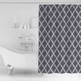 thumbnail image 2 of Abstract Geometric Shower Curtain, 72" x 72", Dark Grey Moroccan Trellis Waterproof Bathroom Curtain Washable Shower Curtain Set with 12 Hooks, 2 of 6
