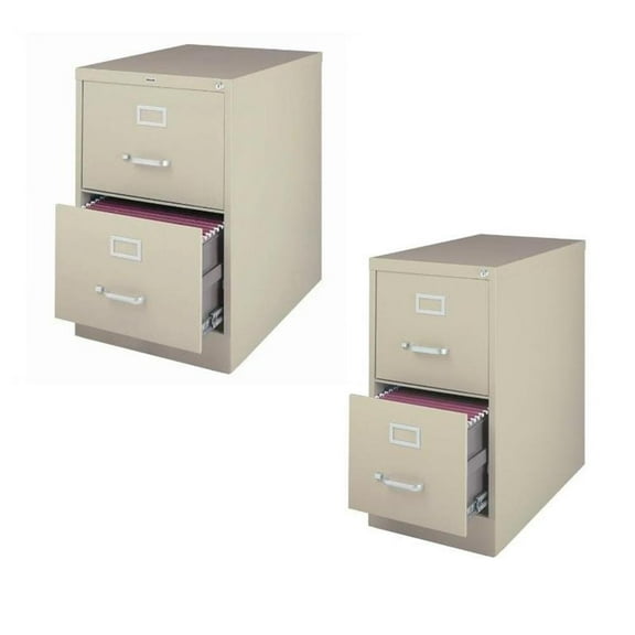 Value Pack 2 Drawer File Cabinet and Letter File Cabinet Set in Putty