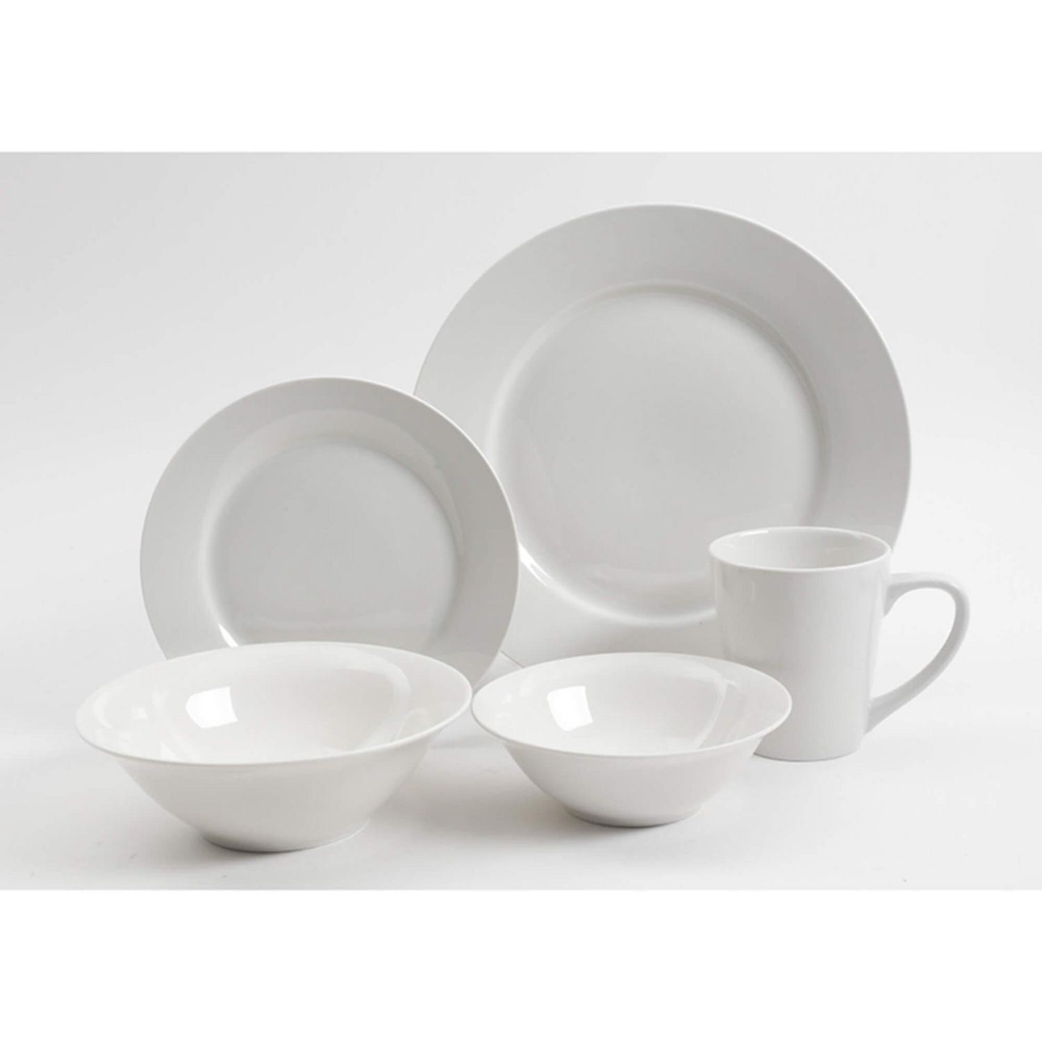 Gibson Home Noble Court 30 Piece Dinnerware Set, Service for 6, White, Fine Ceramic