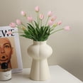 thumbnail image 6 of 15 Pcs Pink/ Orange Artificial Flowers Tulips Real Touch Latex Plastic Soft Faux Bouquets for Party Wedding Home Garden, 6 of 7