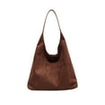 thumbnail image 2 of 100Fens Tote Bags For Women Work Bags Suede Slouchy Bag Handbag Office Tote Handbag Brown Suede Bag Tote Bag For Women Suede Shoulder Bag For Work Handle, 2 of 6