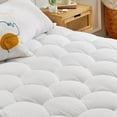 thumbnail image 4 of Sonive Cotton Mattress Pad, Queen Bedding Cover Quilted Fitted Mattress Protector 8-21" Deep Pocket, Breathable Cooling Down Alternative Fill Mattress Topper (White, Queen), 4 of 10