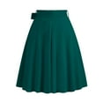 thumbnail image 4 of YUEJUIR Long Skirts for Women Ladies Solid Color Bow Belt Retro Pocket A Line Skirt Faldas Para Mujer Black Skirt for Women Women Skirt (Green,XL), 4 of 5