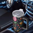 thumbnail image 6 of 40oz Pioneer Flower Floral Print Pattern Insulated Tumbler with Handle, BPA-Free Leak Proof Lid and Straws, Double Wall Vacuum, Hot 12h/Cold 34h, 6 of 6