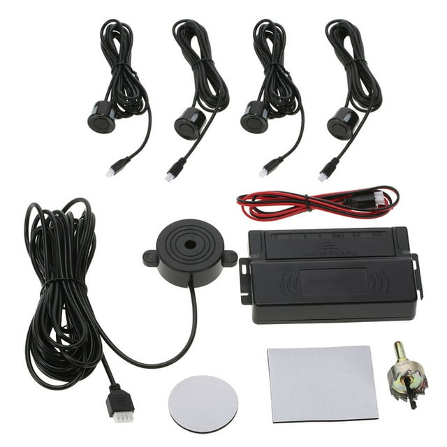 Amdohai Car Auto 4-Sensor Parking Radar Kit Reverse Radar Alarm System Car Reverse Parking Radar System Sound Alert