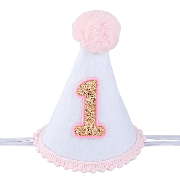 1Pc Cloth First Birthday Hat One Birthday Hats Birth Felt Hat with Pom Topper Puppy 1st Birth Hats Cake Smash1pc