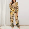 thumbnail image 2 of Hirioo Vintage Floral Butterfly Collage for Women's Pajama Sets 2 Piece Pjs Women's Long-Sleeved Pajama Set Button Down Sleepwear,S-XXL-Medium, 2 of 7
