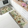 thumbnail image 5 of Spring Summer Kitchen Rugs Set of 2, Bless This Home Flower Eucalyptus Leaves Easter Kitchen Mats Decor, Buffalo Plaid Farmhouse Floor Door Mat Decorations -17x29 and 17x47 Inch, 5 of 6