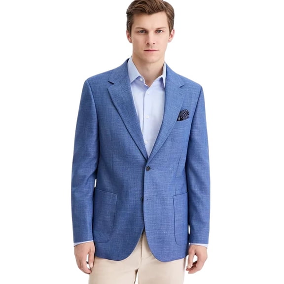 Nautica Men Modern-Fit Active Stretch Structure Weave Sport Coat 40 R Blue