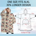 thumbnail image 4 of Oversized Wearable Blanket Hoodie,Beige Cow Head Pattern Sherpa Blanket Hoodie with Super Pockets,Super Warm Fuzzy Pullover for Women & Men, 4 of 6