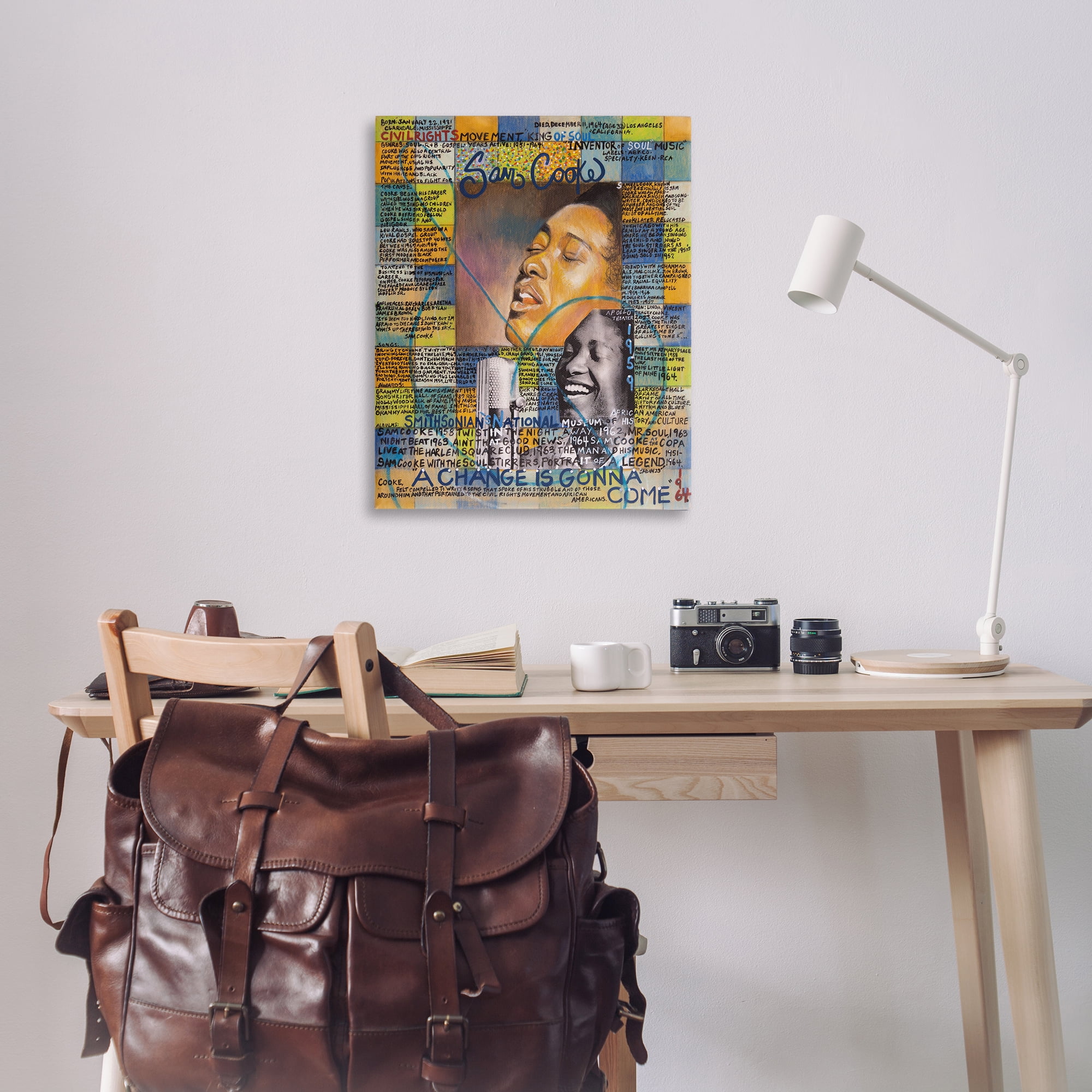 Stupell Industries Sam Cooke Collage People Drawing Wrapped Canvas Art Print Wall Art, 30 x 40