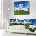 thumbnail image 3 of Designart Green Blue Spring Landscape - Photography Throw Pillow - 16x16, 3 of 5