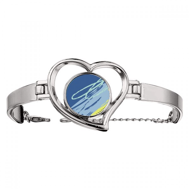 Plantas patron abstracto arte Pacífico Pulsera pulsera de joyería en forma de corazón Unbranded M