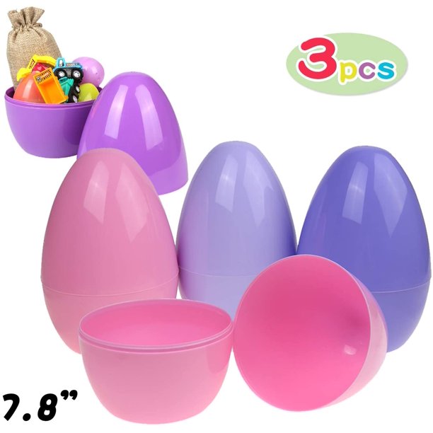 Plastic Jumbo Fillable Eggs 7 8 Empty Eggs Easter Egg Hunt Game Party Supply For Kids Walmart Com Walmart Com