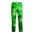 thumbnail image 6 of Fabrcox Saint Patricks Day Men Pajama Pants Slim Fit Elastic Waist Drawstring Green Shamrocks Print Men Pajama Pants Casual Soft Wide Leg Sleepwear Pants, 6 of 6