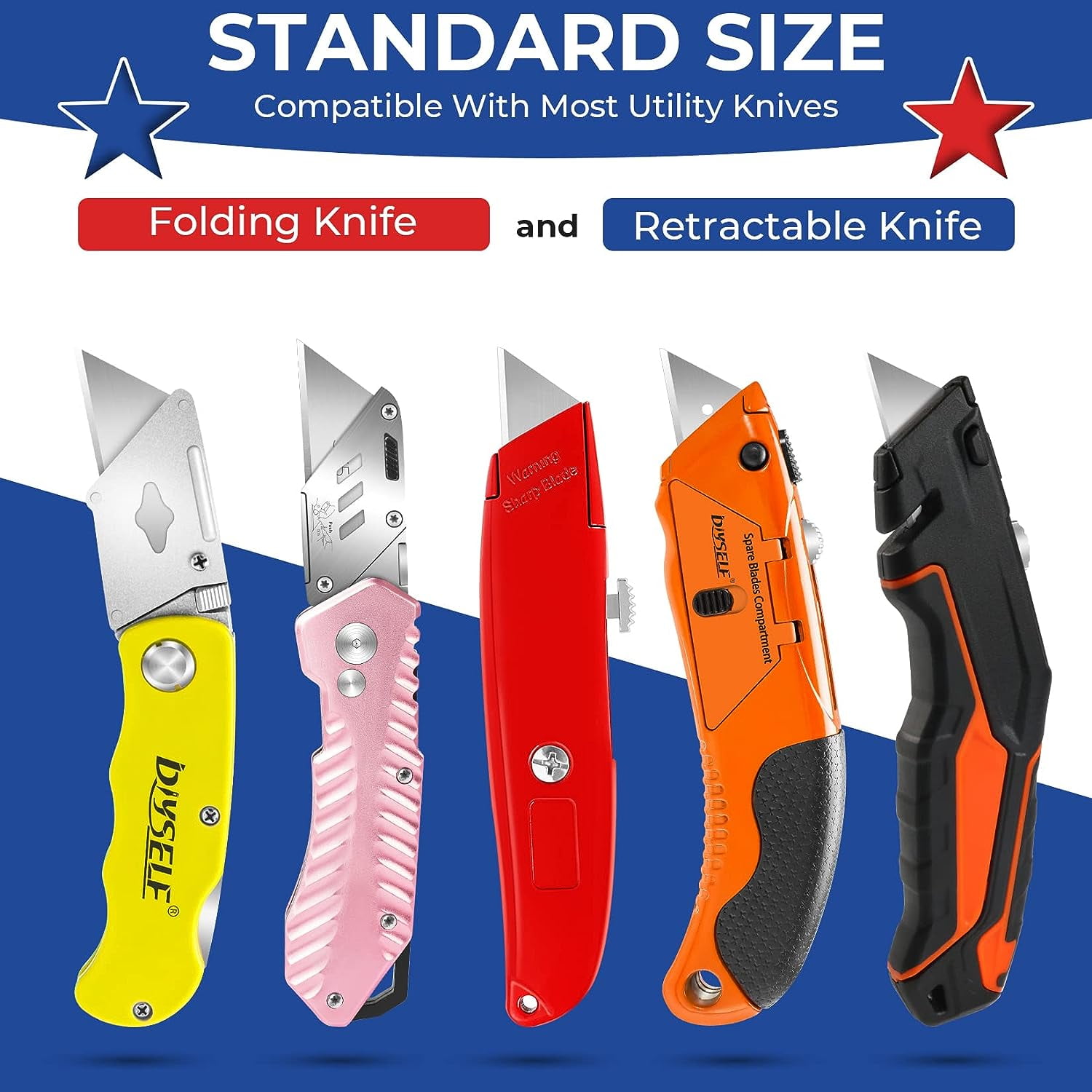 DIYSELF Utility Knife Blades, 300-Pack Utility Blades