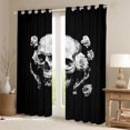 thumbnail image 2 of Homewish Goth Sugar Skull Blackout Curtains,Romantic Rose Floral Curtains Pack of 2 (42x84 Each),Halloween Living Room Curtains, 2 of 6
