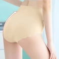 thumbnail image 4 of Xijirk Panties for Women,Plus Size Ice Silk Briefs High Waist Seamless Breathable Summer Thin for Lifting And Comfort,Womens Underwear,55-65KG,Beige, 4 of 5