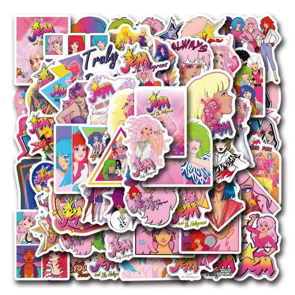 100Pcs Jem And The Holograms Stickers for Kids Gifts Water Bottle Cup Laptop Guitar Car Bike Skateboard Luggage Box Waterproof
