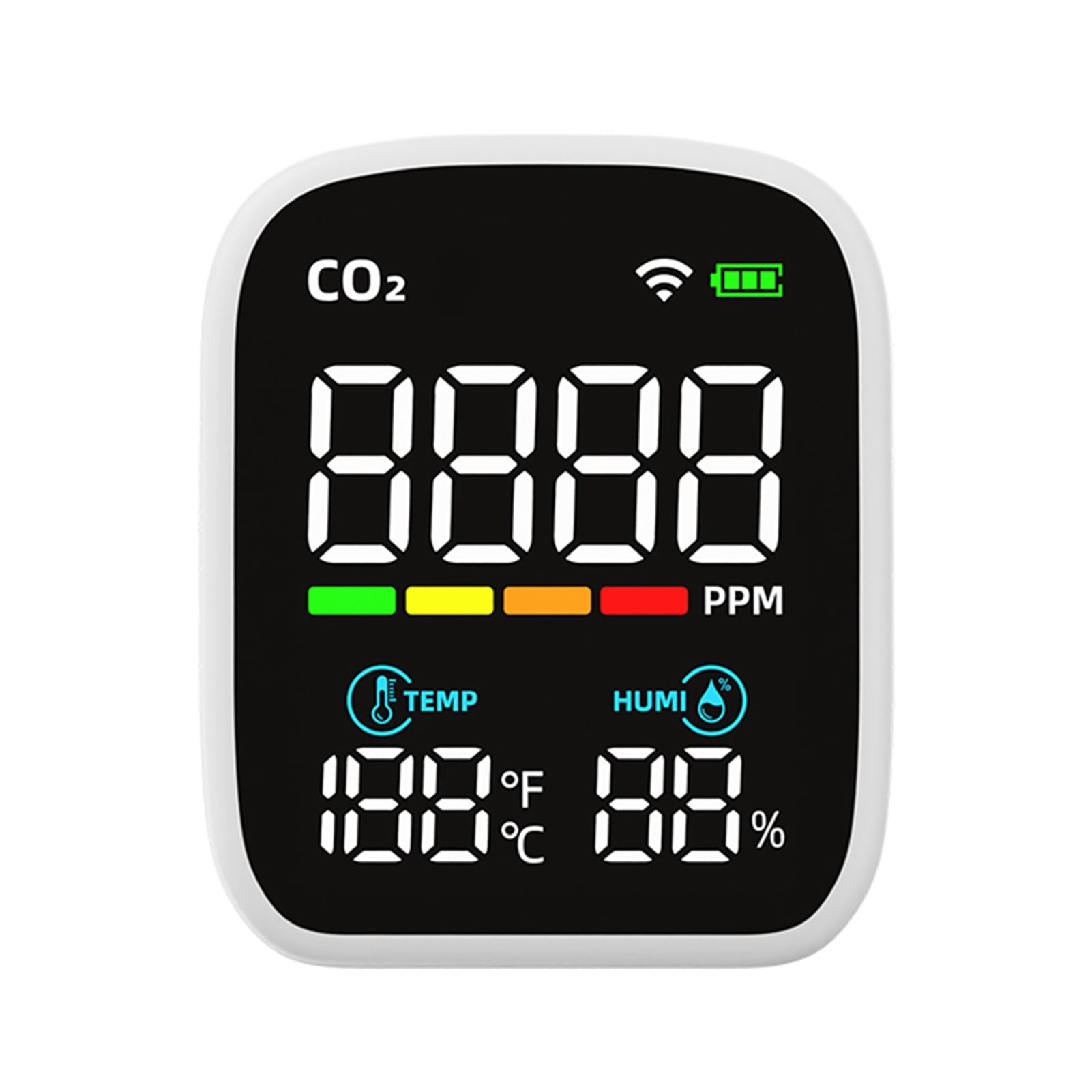 Mini PV28-AW Smart WIFI Mini CO2 Detector, Portable 3-in-1 Indoor Air Quality Monitor, Digital CO2 Temperature Humidity Meter Monitor Carbon Dioxide Detector Measuring Range