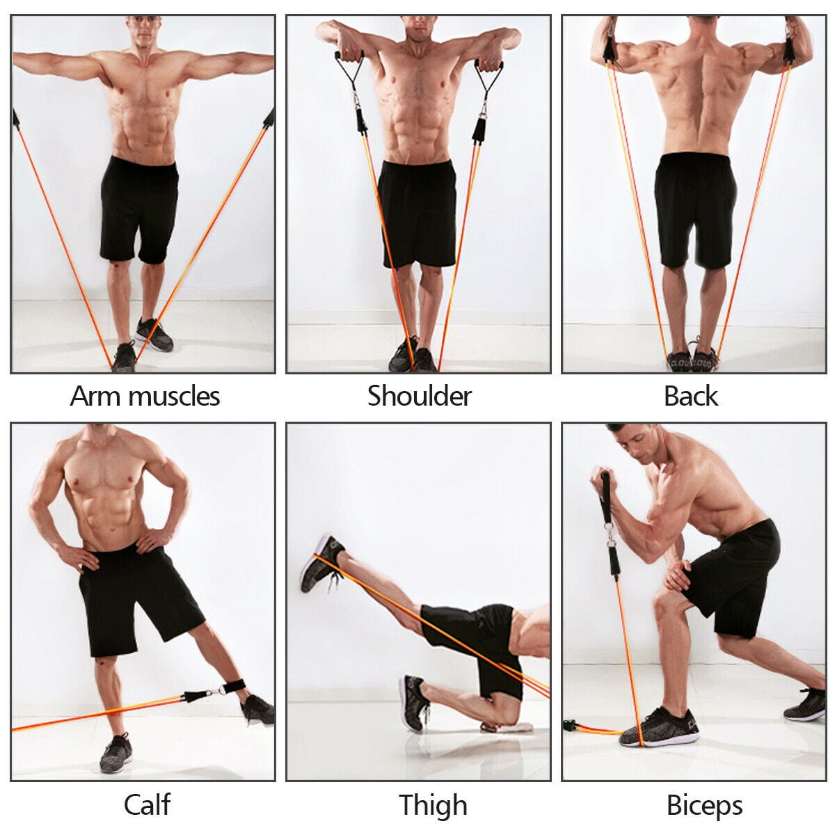 11 PCS Resistance Band Set for Strength Training Fitness Home Gym Yoga Exercise