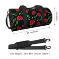 thumbnail image 4 of Xecao Cherry print Round Travel Duffel Bag is a foldable gym bag with an inner pocket, perfect for travel sports, 4 of 8