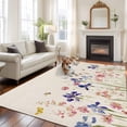 thumbnail image 2 of Spring Floral Area Rugs 6'x9', Washable Small Throw Rugs for Kitchen Dining room, Farmhouse Summer Botanical Flowers Indoor Outdoor Rug Non-Slip Low Pile Carpet Runner Reversible Floor Mats, 2 of 8