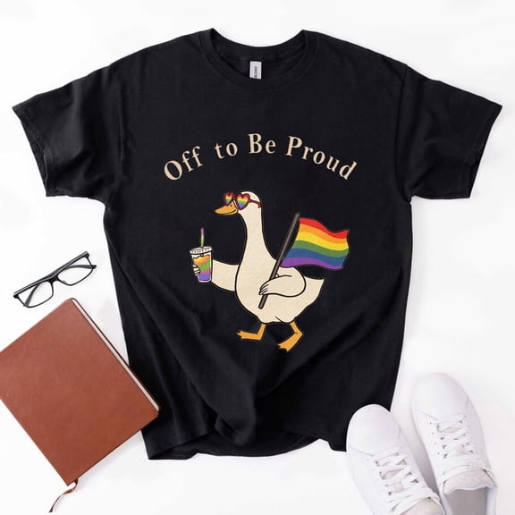 Pride Goose LGBT Rainbow T-Shirt, Off To Be Proud Shirt, Gay Pride Gift, Lesbian LGBTQ Tee, Funny Goose Shirt