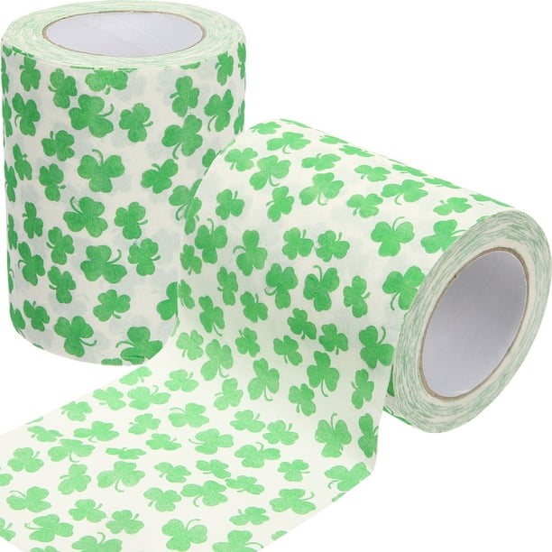 2 rollos Patrón de trébol Rollo de papel higiénico papel de papel higiénico Rollo de papel higiénico