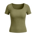 thumbnail image 5 of Neewe Womens Short Sleeve Casual Shirts Plain Square Neck Business Tunic Tops 2026 Fitted Basic Office Blouses, 5 of 5