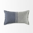 thumbnail image 5 of Mercana Aubrielle Gray And Blue Fabric Color Blocked Decorative Pillow Cover, 5 of 9