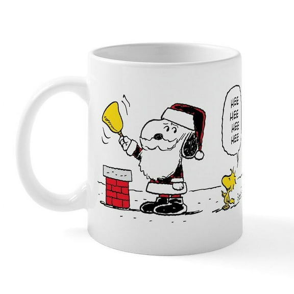 CafePress - Santa Snoopy And Woodstock Mug - 11 oz Ceramic Mug - Novelty Coffee Tea Cup