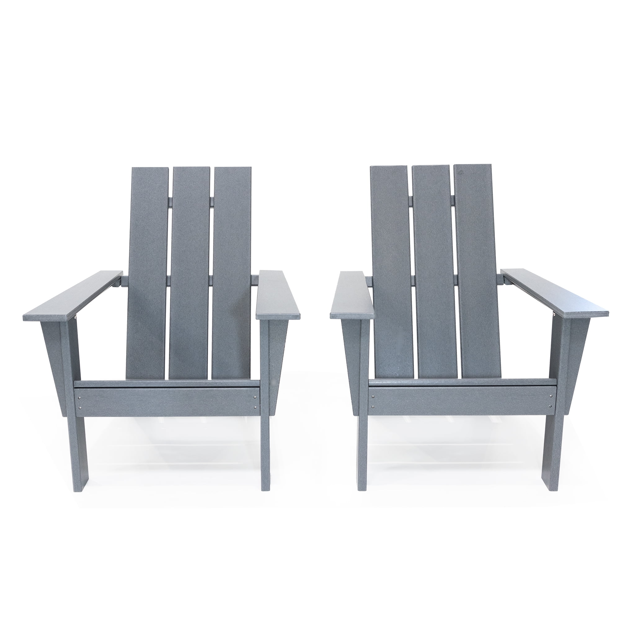 LuXeo Arcadia Gray HDPE Outdoor Adirondack Chair (Set of 2)