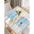 thumbnail image 5 of Teal Blue Placemats Set of 6, Modern Abstract Art Ombre Striped Placemats for Dining Table, Place Mats for Kitchen Tabletop, Waterproof Wipeable Dining Table Mats Set, 5 of 9