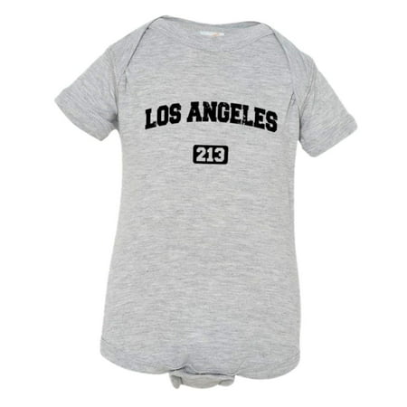 

PleaseMeTees™ Baby Los Angeles 213 L.A. Area Code Distressed HQ Jumpsuit