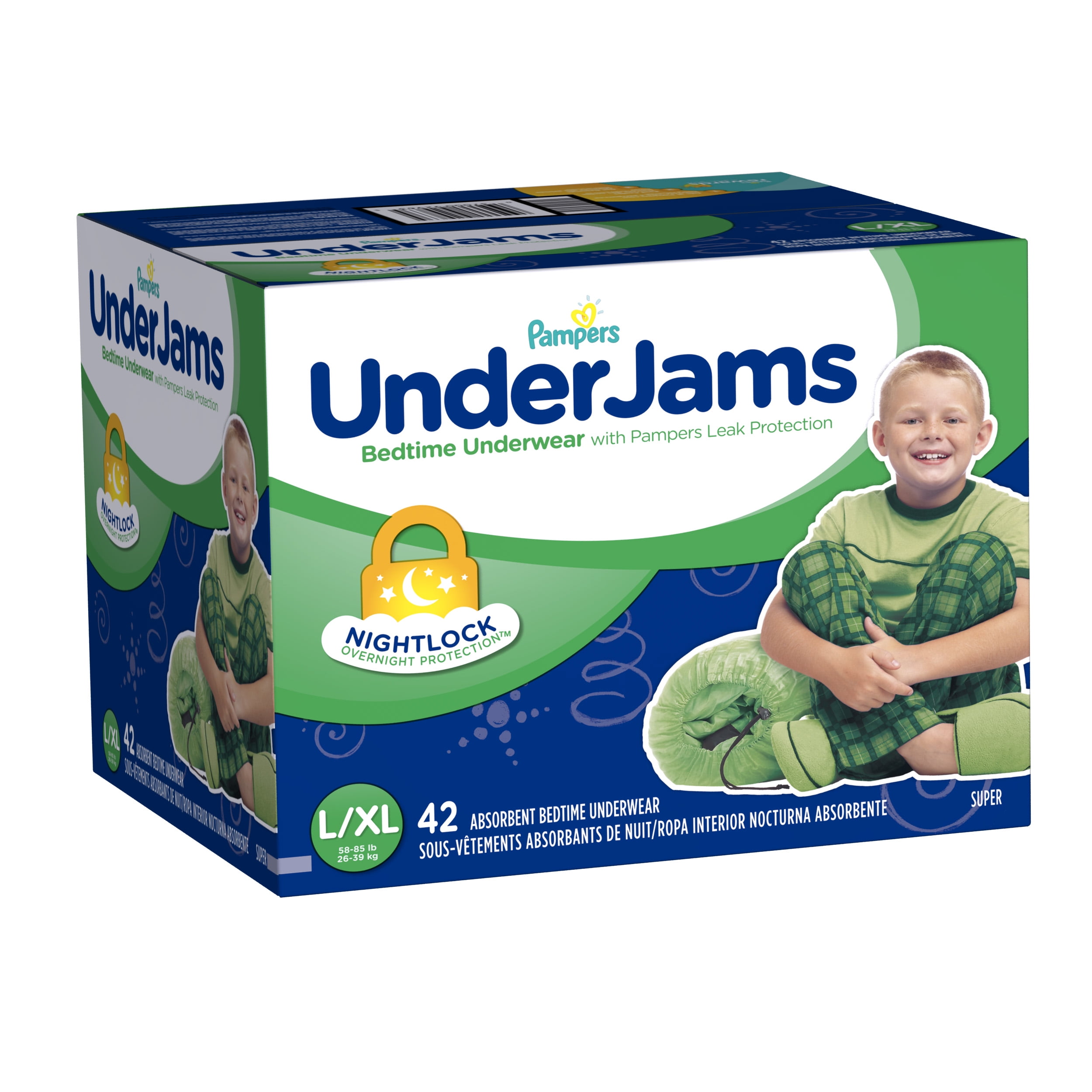Pampers UnderJams Bedtime Underwear Boys Size L/XL 42 count