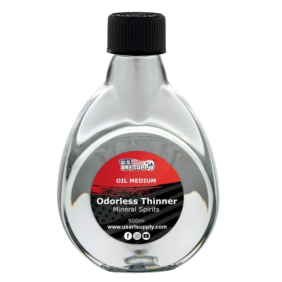 U.S. Art Supply Odorless Mineral Spirits Thinner, 500ml / 16.9 Fluid Ounce Container