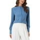 thumbnail image 4 of Camisas de manga larga con cuello de pie y botones para mujer INSPIRE CHIC XS azul polvo, 4 of 5