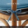 thumbnail image 3 of Elegant Comfort Chair Cushion Covers with Ties and Non Skid Rubber Backing-Thick Memory Foam - Soft Cushion Pad- Rounded Square Seat Cover-16 x 16 Inches- Honeycomb Textured Pattern, Set of 4, Blue, 3 of 4