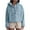 Light Blue, variant on Women's Denim Hooded Shirt Long Sleeve Button Front Pullover with Drawstring Hem,Fashion Casual Top,M,Light Blue