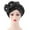 Black, variant on African Women Turban Caps Beanie Headscarf Pre-Tied Double Braid Hair Cover Wrap Hat Chemo Cancer Cap Yellow One Size