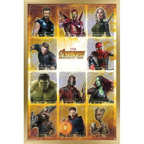 Marvel Cinematic Universe - Avengers - Infinity War - Collage Wall Poster, 22.375" x 34", Framed