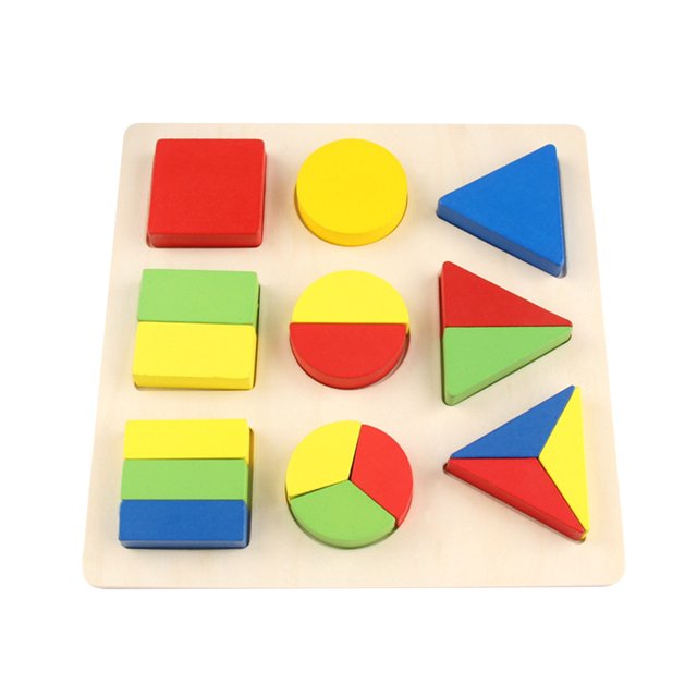 Leutsin Wooden Educational Puzzle Toy Matching Board For Children Geometry Design
