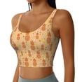 thumbnail image 2 of Fotbe Pineapples Pattern Womens' Sports Bra Longline Wirefree Padded with Medium Support Sports Moisture-Wicking Workou Vest,Tank Top-Medium, 2 of 9