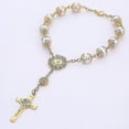 thumbnail image 1 of 10 piezas de rosario católico de perlas de vidrio - Colgante de década, 1 of 1