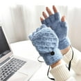 thumbnail image 6 of qolati Men's Women's USB Heated Gloves Mitten USB Hand Warmers Winter Warm Full Finger and Half Fingerless Knitting Gloves Cold Weather Warm Hand Typing Heating Gloves, 6 of 6