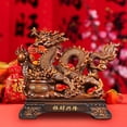 thumbnail image 1 of Chinese Dragon Sculpture Home Decor for Fireplace Spring Festivals Bookshelf Wood Color Large, 1 of 8