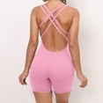 thumbnail image 4 of Women Yoga Jumpsuits Workout Sport Jumpsuits Women Activewear Women Sports Bodysuits & Jumpsuits Women Sports Jumpsuits Crisscross Backless Sports Romper Belted Suit Velour Jumpsuit Women Jumpsuit, 4 of 5